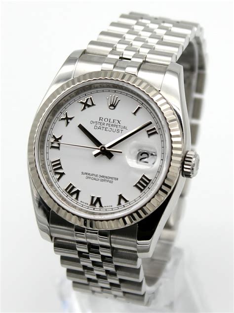 rolex datejust white steel 36|Rolex Datejust 36 men's.